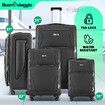 4 Piece Luggage Set Travel Suitcases Soft Shell Carry On Checked Cabin Case TSA Lock Travelling Bags Expandable Storage Hand Baggage Rolling Wheels