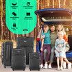 4 Piece Luggage Set Travel Suitcases Soft Shell Carry On Checked Cabin Case TSA Lock Travelling Bags Expandable Storage Hand Baggage Rolling Wheels