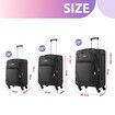 3Pcs Luggage Set Suitcases Carry On Spinner Traveller Bags Cabin Soft Shell Case Rolling Travelling Trolley Expandable Travel Storage Baggage TSA Lock