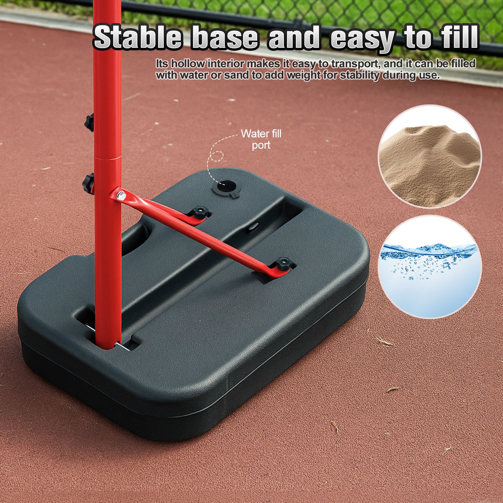 Portable Basketball Hoop Stand System 1.15-1.6m Adjustable Backboard Net Ring Rim Pro Goal Childrens Kids Outdoor Indoor Game Activity Sports Exercise