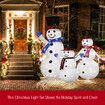 3Pcs Christmas Lights Snowman Decorations Fairy 3D LED Strip Home Display Xmas Outdoor Holiday Ornament Folding Family of 3 Figures 8 Lighting Modes