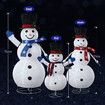 3Pcs Christmas Lights Snowman Decorations Fairy 3D LED Strip Home Display Xmas Outdoor Holiday Ornament Folding Family of 3 Figures 8 Lighting Modes