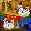 3Pcs Christmas Lights Snowman Decorations Fairy 3D LED Strip Home Display Xmas Outdoor Holiday Ornament Folding Family of 3 Figures 8 Lighting Modes