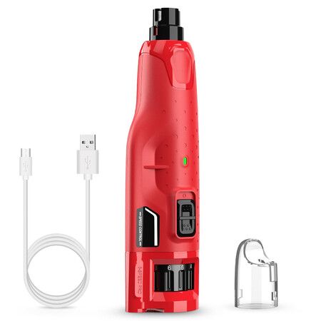 Dog Nail Grinder Quiet 45db 6 Speed Pet Nail Grinder with 2 LED Lights,Professional 3 Ports Rechargeable Electric Dog Nail Trimmer with Dust Cap