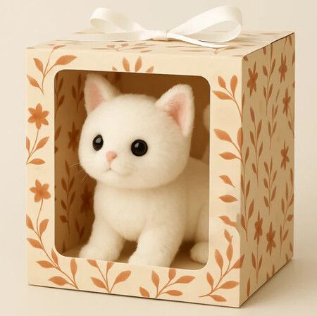 Realistic Cat Toy Sound Motion Interactive Lifelike Kitten Christmas kids Present COL white
