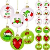 12PCS Grinch Christmas Balls 6 cm Ideal For Christmas Tree Decorations And Festive Events