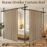 Room Divider Curtain Rod No Drill Tension Wall Partition Separator Privacy Separation Adjustable Standing Floor to Ceiling Office Living Sitting Space