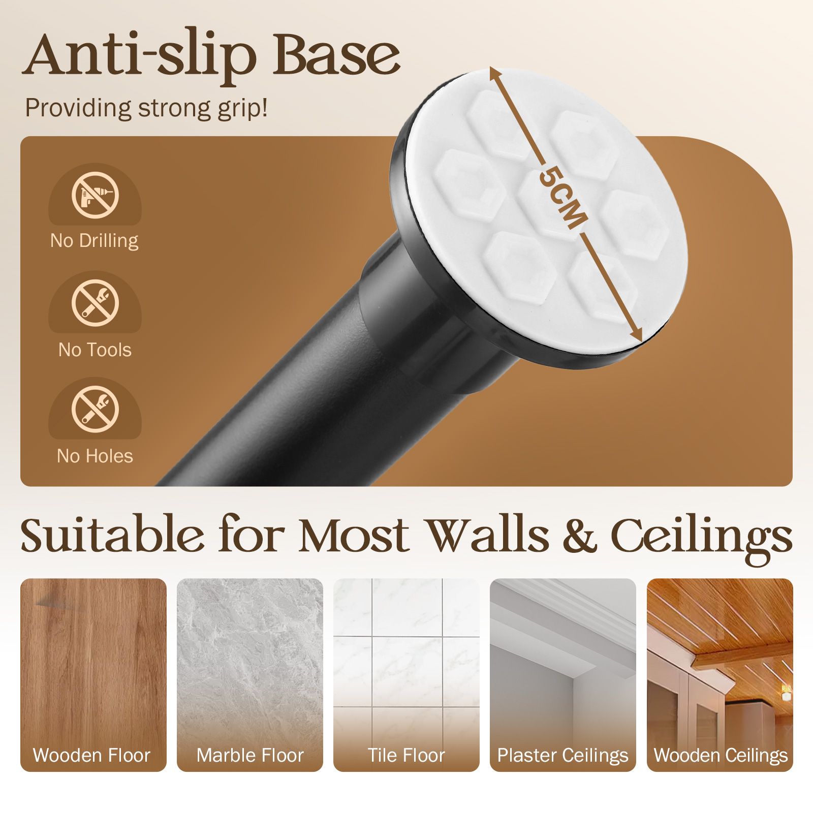 Room Divider Curtain Rod Separator No Drill Adjustable Tension Wall Space Partition Separation Freestanding Floor to Ceiling Stand Home Office Black