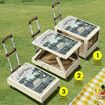 Shopping Cart Foldable Trolley Dolly Grocery Basket Crate Wheeled Storage Box Bag Picnic Table Utility Market Granny Camping Travel Swivel Portable