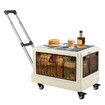 Shopping Cart Foldable Trolley Dolly Grocery Basket Crate Wheeled Storage Box Bag Picnic Table Utility Market Granny Camping Travel Swivel Portable