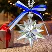 2025 Annual Christmas Ornaments Crystal Snowflake Star,Sparkly Crystal Ornament for Christmas Tree,Beautiful Ornaments for Women Girls