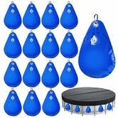 16 Pack Pool Cover Weights with Hooks,Leakproof Swimming Pool Cover Hanging Bag Thick PVC Pool Water Bags,Antifreezing Winter Pool Tarp Weights
