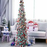 150cm Pop Up Christmas Tree,Collapsible Christmas Tinsel Tree Artificial Tree Christmas Decoration for Holiday Home Office Party Color Silver