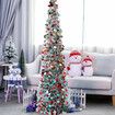 150cm Pop Up Christmas Tree,Collapsible Christmas Tinsel Tree Artificial Tree Christmas Decoration for Holiday Home Office Party Color Silver