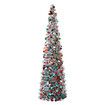 150cm Pop Up Christmas Tree,Collapsible Christmas Tinsel Tree Artificial Tree Christmas Decoration for Holiday Home Office Party Color Silver