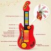 2 in 1 Musical Instruments Piano Toy Electric Guitars with Strap Music Toys for Boys Girls Gifts (Red)