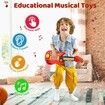 2 in 1 Musical Instruments Piano Toy Electric Guitars with Strap Music Toys for Boys Girls Gifts (Red)