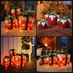 LED Christmas Lights Decorations Outside String Lighted Red Gift Boxes Presents Ornament Xmas Holiday Garden Party Display Battery Powered Lighting