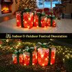 LED Christmas Lights Decorations Outside String Lighted Red Gift Boxes Presents Ornament Xmas Holiday Garden Party Display Battery Powered Lighting