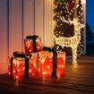 LED Christmas Lights Decorations Outside String Lighted Red Gift Boxes Presents Ornament Xmas Holiday Garden Party Display Battery Powered Lighting
