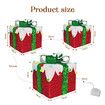 LED Christmas Lights Decorations Outside String Lighted Red Gift Boxes Presents Ornament Xmas Holiday Garden Party Display Battery Powered Lighting