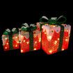 LED Christmas Lights Decorations Outside String Lighted Red Gift Boxes Presents Ornament Xmas Holiday Garden Party Display Battery Powered Lighting