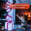 80 LED Christmas Lights Decorations 3D Lighted Gift Box Tower Xmas Tree Ornaments Outdoor Indoor Fairy Lighting Display Presents Warm White Stackable