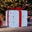 80 LED Christmas Lights Decorations 3D Lighted Gift Box Tower Xmas Tree Ornaments Outdoor Indoor Fairy Lighting Display Presents Warm White Stackable