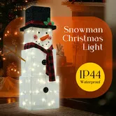 Christmas Lights Snowman Decorations 75 LED Strip Lighted Home Display Outdoor Xmas Holiday Garden House Ornaments Cold White Stackable Light Up Night