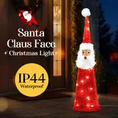 Christmas Lights Decorations Santa Claus Face 30 LED Strip Home Display Fairy Lighting Outdoor Xmas Holiday House Bedroom Ornaments 60cm Warm White