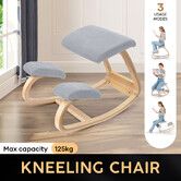 Ergonomic Kneeling Chair Office Home Desk Rocking Stool Comfortable Computer Better Posture Angled Knee Support Seat Muscles Back Stretch Wooden 125kg