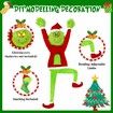 Christmas Grinchs Decorations,120cm Large Green Christmas Funny Doll with Stocking,Bendable Arms & Legs,Whimsical Plush Decoration