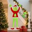 Christmas Grinchs Decorations,120cm Large Green Christmas Funny Doll with Stocking,Bendable Arms & Legs,Whimsical Plush Decoration