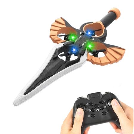 Sword Flying Gesture RC Control Drone Aircraft Toy Double Controller EPP foam Dual Battery Flight Christmas Birthday Gift COL Black Copper