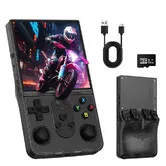 R36 PROMAX Retro Handheld Game Console, 4.0 Inch Full Lamination IPS Screen Retro Gaming Console, Built-in 64GB Memory Retro Game Console, Black