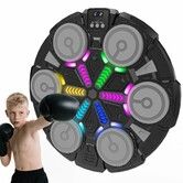 Music Boxing Machine,Bluetooth Wall Mounted Punching Pad with Gloves,Rhythm Lights Two-Player Battle Home Gym Equipment,Sport Toys Gifts