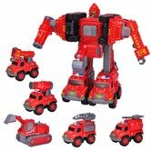 5 in 1 Take Apart Trucks Transform to Robot - 6-8 Year Old Birthday Gift Ideas - Boys Toys Age 4-6 - Kids Easter Basket Stuffers