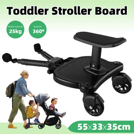 Universal Stroller Step Board Travel Pram Seat Attachment Toddlers Kids Jogging Buggy Detachable Ride Sit Stand Skateboard Wheeled Pushchair Glider