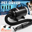 Dog Hair Dryer Vacuum Pet Cat Grooming Kit 4 Nozzles Hairdryer Blower Adjustable Blow Speed Temp Control Negative Ion Blaster Heater Low Noise 2200W