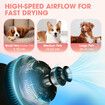 Dog Hair Dryer Vacuum Pet Cat Grooming Kit 4 Nozzles Hairdryer Blower Adjustable Blow Speed Temp Control Negative Ion Blaster Heater Low Noise 2200W