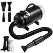 Dog Hair Dryer Vacuum Pet Cat Grooming Kit 4 Nozzles Hairdryer Blower Adjustable Blow Speed Temp Control Negative Ion Blaster Heater Low Noise 2200W