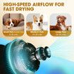 Dog Cat Hair Dryer Pet Grooming Kit Blow Hairdryer Blower Heater Air Blaster 2200W Low Noise Adjustable Speed Temperature Negative Ion Wind 4 Nozzles