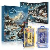 Fishing Advent Calendar 2026 Fishing Lures Kit with Tackle Box Advent Calendar Xmas Holiday Surprise Gift for 24 Days Christmas Countdown