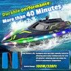 Self Righting Remote Control Boat Toys for Pools & Lakes, 2.4GHz Racing Boats with LED Light Gift Toys for Boys Girls