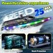 Self Righting Remote Control Boat Toys for Pools & Lakes, 2.4GHz Racing Boats with LED Light Gift Toys for Boys Girls