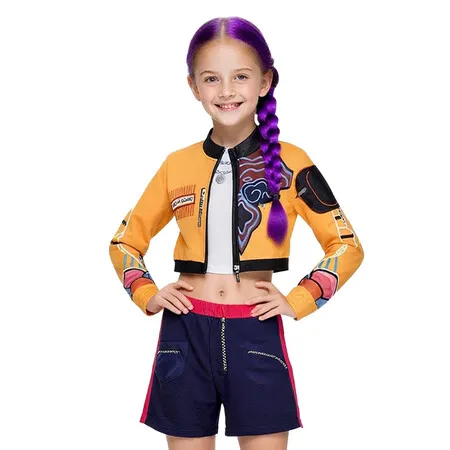 Singer Costume for Girls,POP Group Costume for Kids,Halloween Stage Star Cosplay Dress Up 140cm Age3+