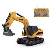 1/64 Remote Control Excavator,2.4Ghz Remote Control Construction Vehicles with Metal Shovel,Type-C Direct Charging RC Excavator,Birthday Gifts Age 3+