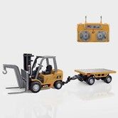 1/64 Full Proportional RC Forklift Toy,8 Channel 2 Mode Mini Remote Control Forklift Truck,2 in 1 Transformable Lift Fork Hook Age3+