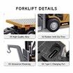 1/64 Full Proportional RC Forklift Toy,8 Channel 2 Mode Mini Remote Control Forklift Truck,2 in 1 Transformable Lift Fork Hook Age3+