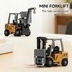 1/64 Full Proportional RC Forklift Toy,8 Channel 2 Mode Mini Remote Control Forklift Truck,2 in 1 Transformable Lift Fork Hook Age3+